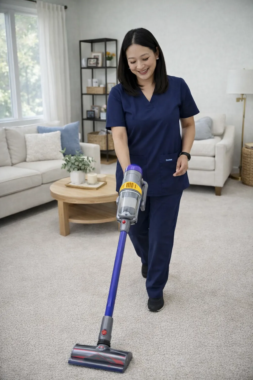 vaccuming in home care service
